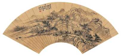 尹溎 1853（癸丑）年作 山水 扇面